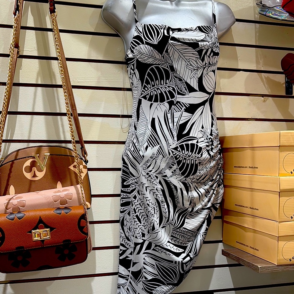 Papermoon Black and White Asymmetrical Sheath Dress